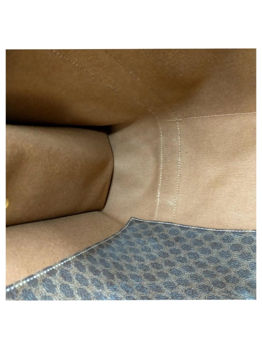 Authentic Celine Macadam Tote Bag Brown PVC Tan Leather Shoulder Bag Vintage - Picture 11 of 16